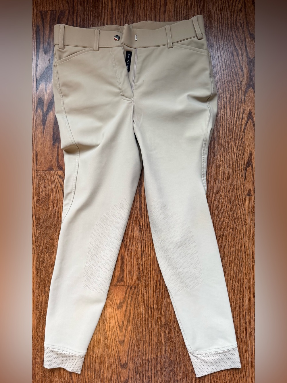 Ariat Kids Pro Series Beige Riding Breeches with Silicone Knee Grip